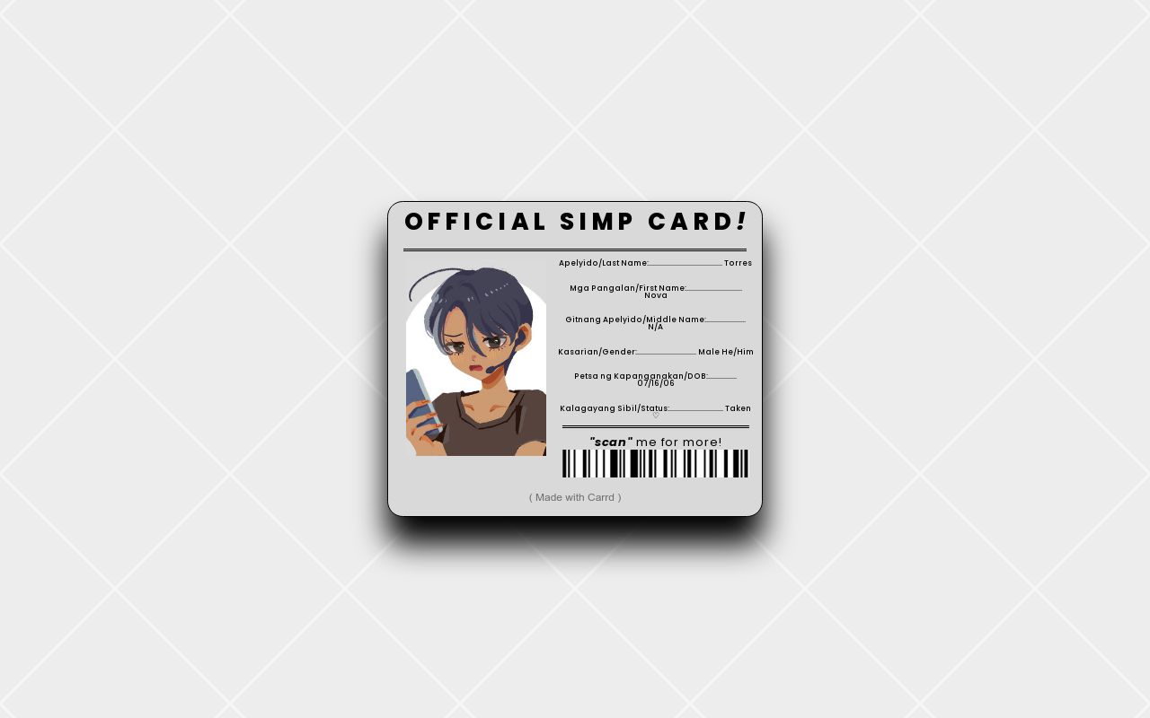 Official Simp Card